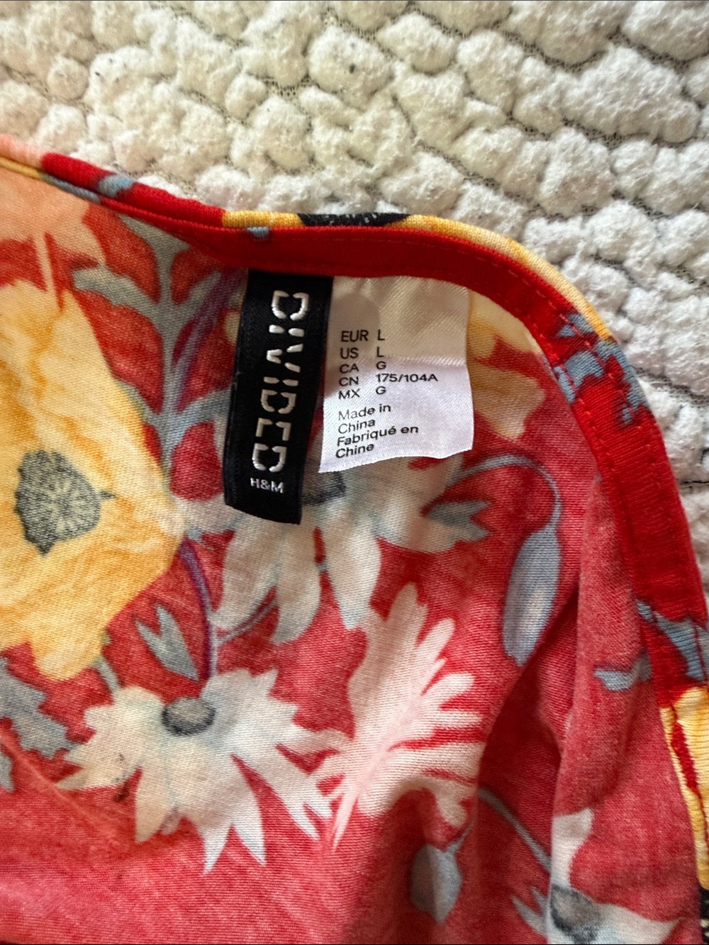 Brandy Melville Red Floral V-Neck Cami with Yellow Blooms - Picture 3 of 3